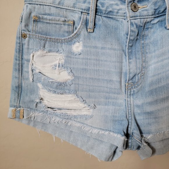 Abercrombie & Fitch Distressed Cutoff Denim Jean Shorts - Picture 4 of 14